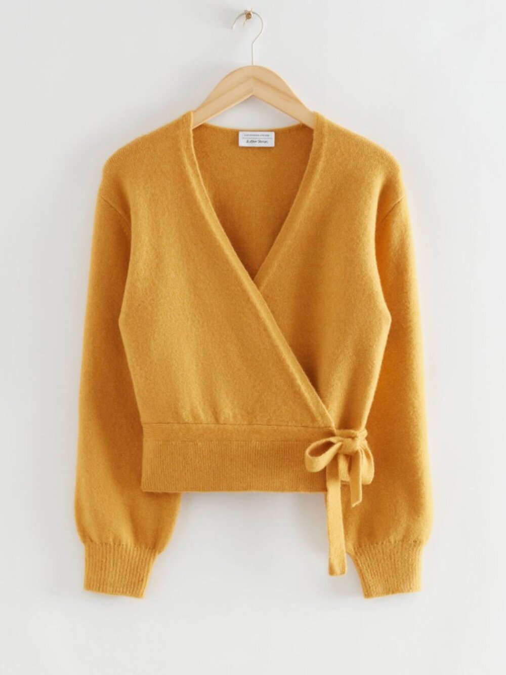 & Other Stories La Prima Surplice V-Neck Wrap Cardigan; Yellow; Never Worn